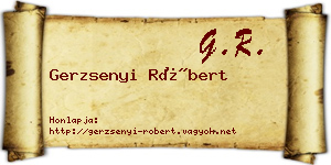 Gerzsenyi Róbert névjegykártya